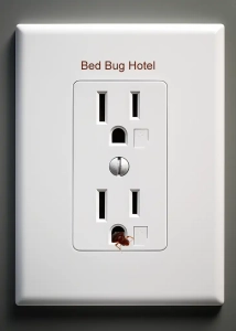 Bed bugs nest inside this electrical outlet.